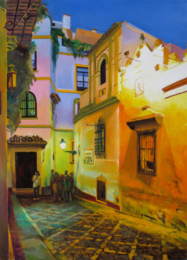 Painting titled ""CALLE VIDA"" by Andrades, Original Artwork, Oil