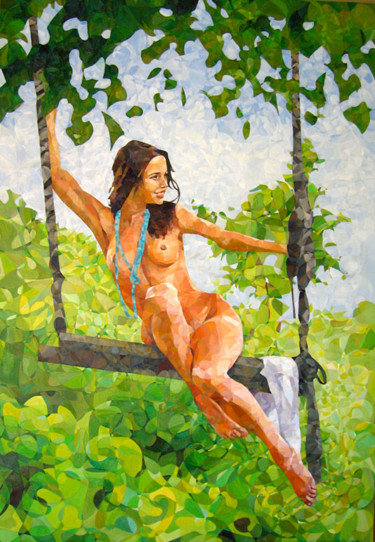 Painting titled ""DESNUDO DEL COLUMP…" by Andrades, Original Artwork, Oil