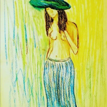 Рисунок под названием "Утомленная солнцем" - Леон Арбатский, Подлинное произведение искусства, Пастель