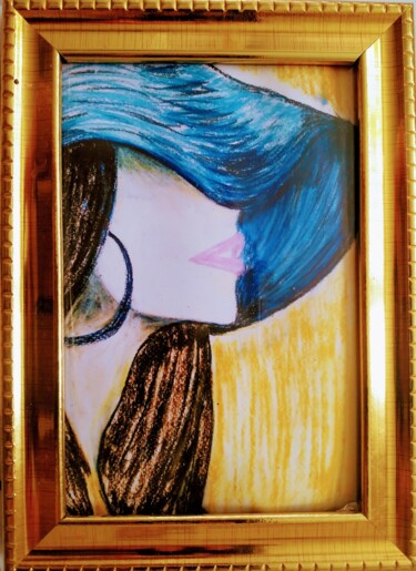 Картина под названием "Загадочная муза" - Леон Арбатский, Подлинное произведение искусства, Карандаш