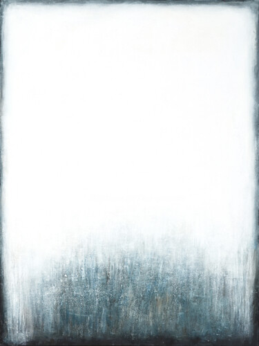 Malerei mit dem Titel "White Grey Abstract…" von Leon Grossmann, Original-Kunstwerk, Acryl