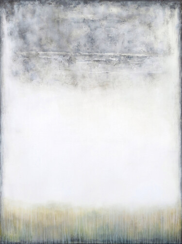 Schilderij getiteld "White Beige Abstrac…" door Leon Grossmann, Origineel Kunstwerk, Acryl