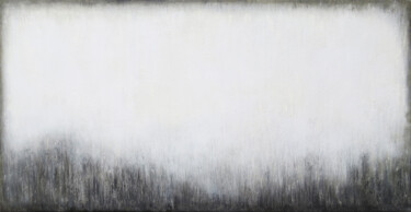 Painting titled "White Grey Abstract…" by Leon Grossmann, Original Artwork, Acrylic Mounted on Wood Stretcher frame