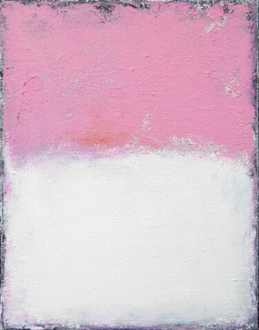 Картина под названием "Pink White Abstract…" - Leon Grossmann, Подлинное произведение искусства, Акрил