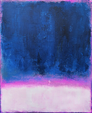 Malerei mit dem Titel "Blue Pink Abstract…" von Leon Grossmann, Original-Kunstwerk, Acryl