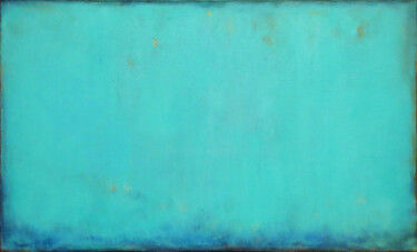 Pintura titulada "Mint Blue Abstract…" por Leon Grossmann, Obra de arte original, Acrílico