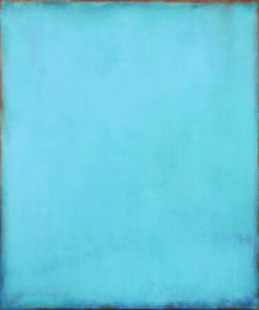 Картина под названием "Mint Blue Abstract…" - Leon Grossmann, Подлинное произведение искусства, Акрил