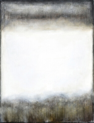 Painting titled "White Grey Abstract…" by Leon Grossmann, Original Artwork, Acrylic