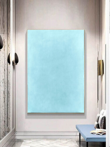 Painting titled "Light Blue Abstract…" by Leon Grossmann, Original Artwork, Acrylic