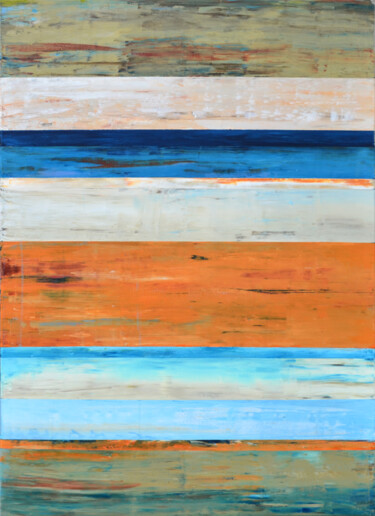 Painting titled "Sea Abstract Painti…" by Leon Grossmann, Original Artwork, Acrylic Mounted on Wood Stretcher frame