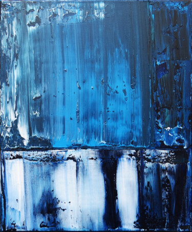 "Blue White Abstract…" başlıklı Tablo Leon Grossmann tarafından, Orijinal sanat, Akrilik