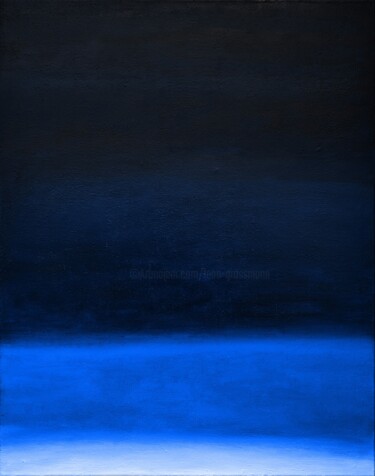 Malerei mit dem Titel "Blue Abstract. Homa…" von Leon Grossmann, Original-Kunstwerk, Öl
