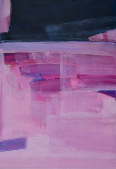 Malerei mit dem Titel "Dialoge. Pink Blue…" von Leon Grossmann, Original-Kunstwerk, Acryl