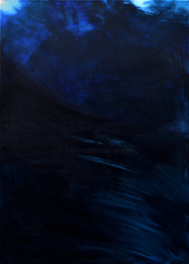 Painting titled "Blue Abstract. Homa…" by Leon Grossmann, Original Artwork, Acrylic