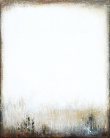 Painting titled "White Beige Grey Ab…" by Leon Grossmann, Original Artwork, Acrylic