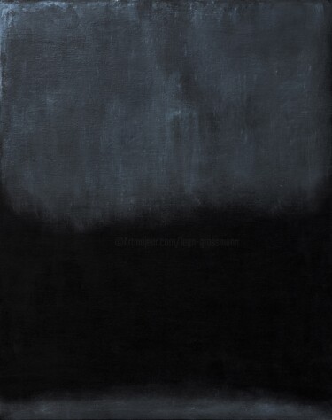Schilderij getiteld "Black Grey Abstract…" door Leon Grossmann, Origineel Kunstwerk, Acryl