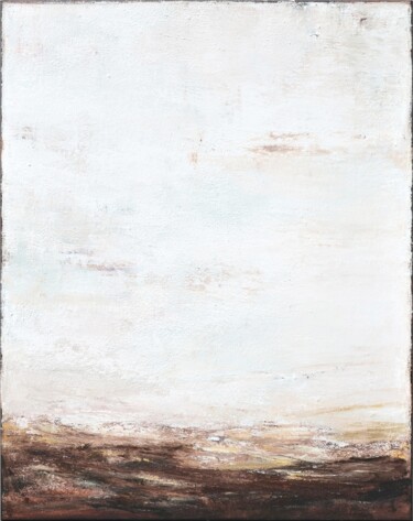 Painting titled "White Brown Gold Ab…" by Leon Grossmann, Original Artwork, Acrylic