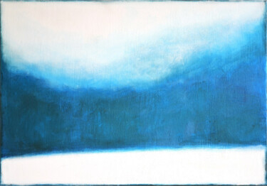 Painting titled "Blue White Abstract…" by Leon Grossmann, Original Artwork, Acrylic