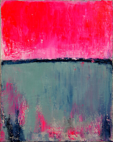 Painting titled "Neon Pink Abstract…" by Leon Grossmann, Original Artwork, Acrylic