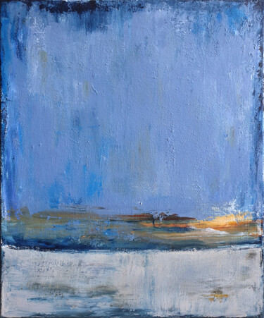 Malarstwo zatytułowany „Blue Grey Abstract…” autorstwa Leon Grossmann, Oryginalna praca, Akryl