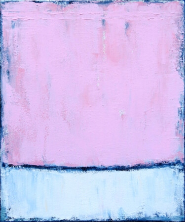 Painting titled "Pink Blue Abstract…" by Leon Grossmann, Original Artwork, Acrylic
