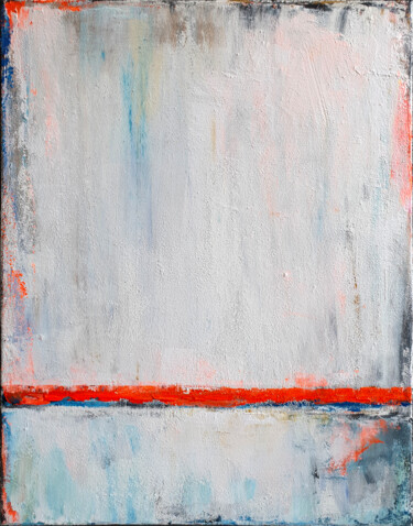 Pittura intitolato "Neon Red Abstract P…" da Leon Grossmann, Opera d'arte originale, Acrilico
