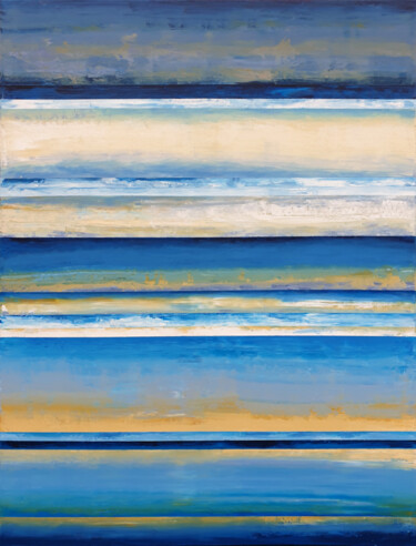Картина под названием "Sea Abstract Painti…" - Leon Grossmann, Подлинное произведение искусства, Акрил Установлен на Деревян…