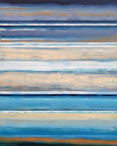 Painting titled "Ocean Abstract Pain…" by Leon Grossmann, Original Artwork, Acrylic Mounted on Wood Stretcher frame