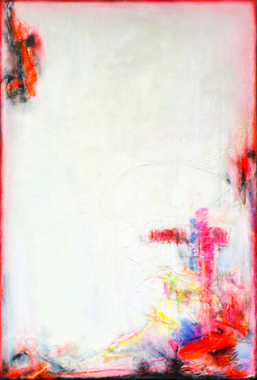 Schilderij getiteld "White Abstract Pain…" door Leon Grossmann, Origineel Kunstwerk, Acryl