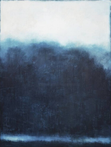 Картина под названием "Blue White Abstract…" - Leon Grossmann, Подлинное произведение искусства, Акрил