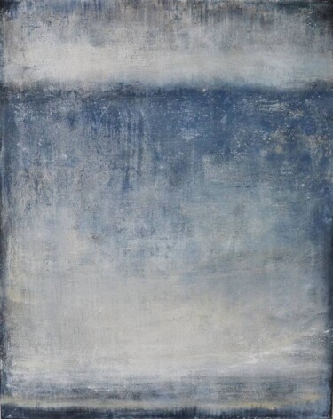 Ζωγραφική με τίτλο "Blue Grey Abstract…" από Leon Grossmann, Αυθεντικά έργα τέχνης, Ακρυλικό