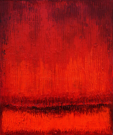 Malerei mit dem Titel "Red Abstract Painti…" von Leon Grossmann, Original-Kunstwerk, Acryl