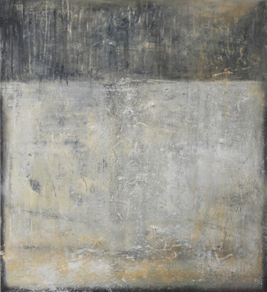 Painting titled "Grey Beige Abstract…" by Leon Grossmann, Original Artwork, Acrylic