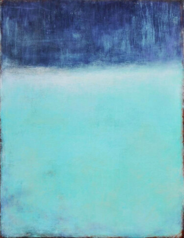 Pintura intitulada "Blue Mint Abstract…" por Leon Grossmann, Obras de arte originais, Acrílico