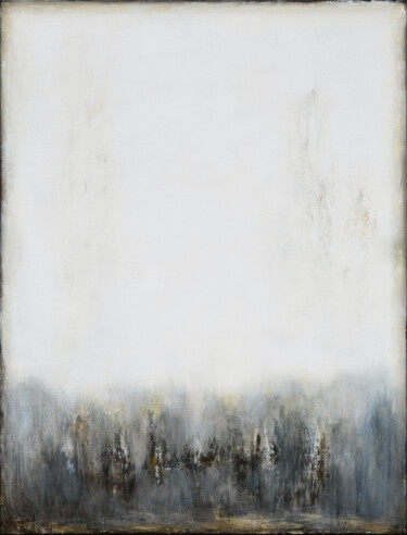 Pintura titulada "White Grey Abstract…" por Leon Grossmann, Obra de arte original, Acrílico
