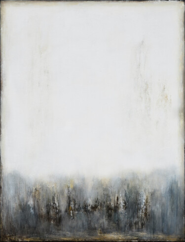 Peinture intitulée "White Grey Abstract…" par Leon Grossmann, Œuvre d'art originale, Acrylique