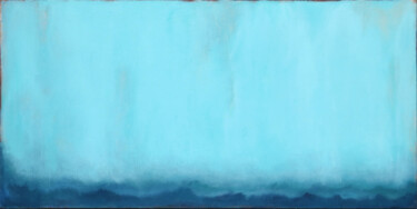 Pintura titulada "Mint Teal Abstract…" por Leon Grossmann, Obra de arte original, Acrílico