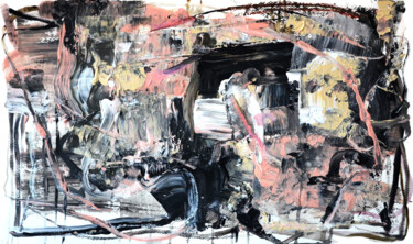 Malerei mit dem Titel "Black square in the…" von Leon Grossmann, Original-Kunstwerk, Acryl