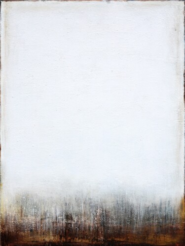 Painting titled "White Beige Abstrac…" by Leon Grossmann, Original Artwork, Acrylic