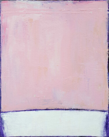 Painting titled "Pink Peach Abstract…" by Leon Grossmann, Original Artwork, Acrylic