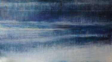 Schilderij getiteld "Blue Sea Landscape…" door Leon Grossmann, Origineel Kunstwerk, Acryl