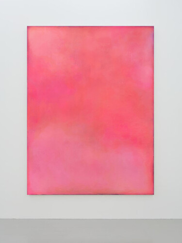 Painting titled "Peach Abstract Pain…" by Leon Grossmann, Original Artwork, Acrylic Mounted on Wood Stretcher frame