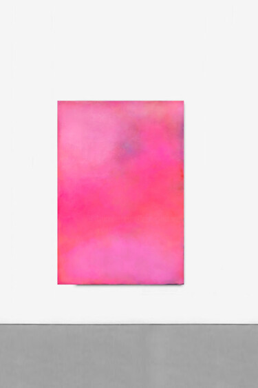 Painting titled "Neon Pink Painting,…" by Leon Grossmann, Original Artwork, Acrylic Mounted on Wood Stretcher frame