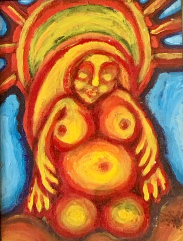 Malerei mit dem Titel "Madonna of Willendo…" von Patricia Leone, Original-Kunstwerk, Acryl