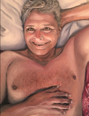 Painting titled "John" by Patricia Leone, Original Artwork, Oil Mounted on artwork_cat.