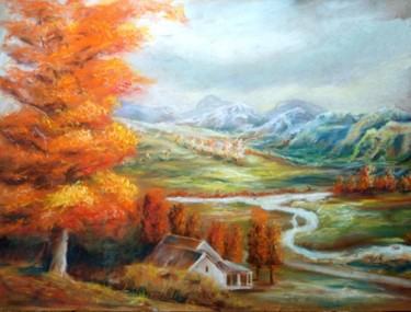Painting titled "Autumn Afternoon" by Leonard Aitken, Original Artwork, Oil