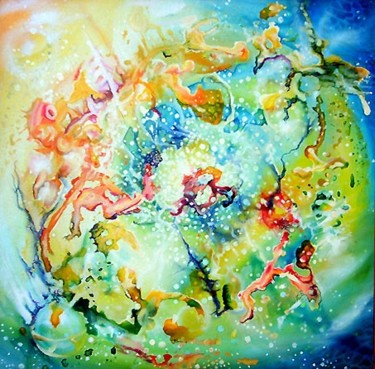 Painting titled "Little Cosmos" by Leonard Aitken, Original Artwork, Oil