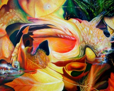 Картина под названием "organizmo" - Leonard Aitken, Подлинное произведение искусства, Масло