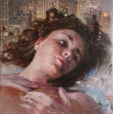Rêveuse Peinture intitulée "Rêveuse" par Manuel Leonardi, Œuvre d'art originale, Huile