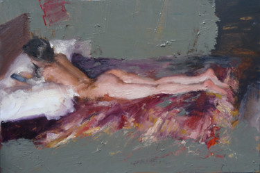 Malerei mit dem Titel "Sylvia" von Manuel Leonardi, Original-Kunstwerk, Öl